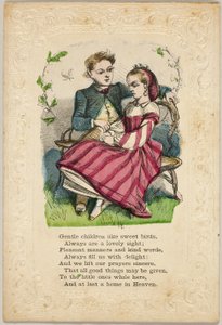 Milde barn som søte fugler (valentinsdag) av Unknown artist