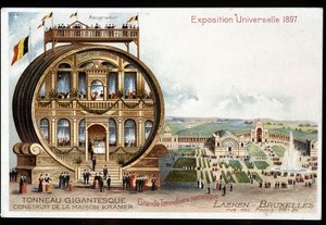 Gigantisk tønne - Maison Kramer - Verdensutstillingen 1897 i Brussel. av Unknown artist