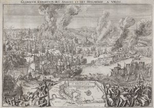 Glorious Expedition of the English and Dutch to Vigos (Admiral Rooke's Victory off Vigo, 12. oktober 1702) av Unknown artist