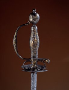 Gull og våpenvakt fra 1700-tallet i delvis gullsølv. Paris, dekorativ kunst av Unknown artist