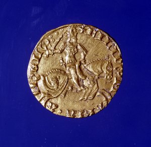 Gullmynt med bildet av Filippo Maria Visconti (1392 - 1447). av Unknown artist