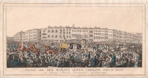 Hennes Majestet Dronning Caroline går i staten til St. Paul's Cathedral, 20. november 1820 av Unknown artist