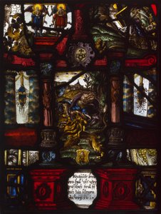 Heraldisk panel av Samson og løven av Unknown artist