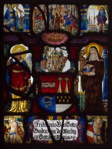 Heraldisk panel med våpenskjoldet til Fridoinus Summerer, abbed av Muri, Sveits av Unknown artist