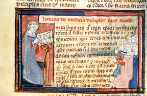 Hippokrates (-460 - -377) gir et løp - Illuminure of the Middle Ages (ref.418 av Unknown artist