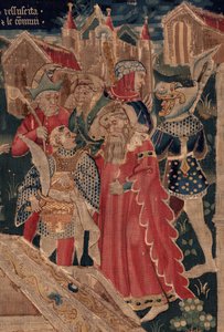Historien om Saint Piat og Saint Eleuthère, scene 12: Oppstandelsen til tribunens datter Detalj. av Unknown artist