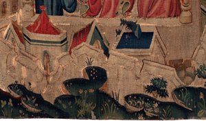 Historien om Saint Piat og Saint Eleuthère, scene 9 Saint-Éleuthère er bekreftet som biskopen av Tournai (Au boin saint l