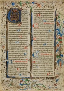Opplyst initial «A» fra et salmebok eller breviar av Unknown artist