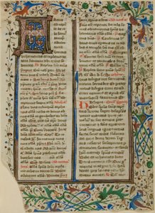 Opplyst initial «H» fra et salmebok eller breviar av Unknown artist