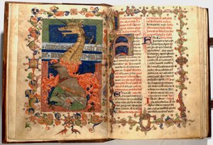 Belysninger fra ff.8v og 9r av Missal kjent som "Dragone" av Unknown artist