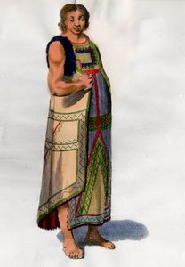 Indisk drakt fra Montevideo i Uruguay. Litografi fra slutten av 1700-tallet. Paris, dekorativ kunst av Unknown artist