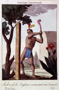 Indian of Louisiana innviet en ed - gravering av Unknown artist