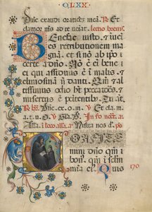 Initial C: Sankt Benedikt, velsignelse Maurus av Unknown artist