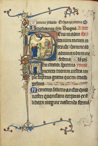 Initial D: Bebudelsen til hyrdene; Initial V: En mann i bønn av Unknown artist