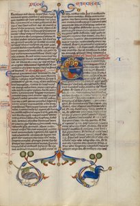 Initial E: Esekiel drømmer om de fire evangelistsymbolene av Unknown artist