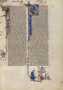 Initial I: Dominikanermunk med en bok; Initial P: Salomo instruerer elev med en stav av Unknown artist