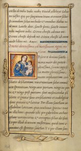 Initial O: Jomfru Maria og barnet av Unknown artist