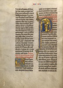 Initial P: Paulus gir en bok til et sendebud av Unknown artist