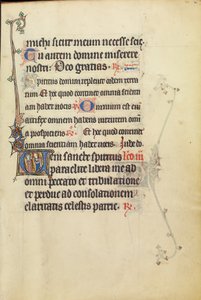 Initial V: En mannlig helgen og en kvinnelig helgen i samtale av Unknown artist