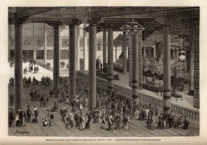 Innvendig visning av et stort buddhistisk tempel, tilhørende Taikoun (temporal hersker av Japan) i Yedo (eller Edo, keiserlig hovedstad, dagens Tokyo). Gravering for å illustrere reisen til Japan, i 1863-1864, av Aime Humbert, minister for det sveitsiske k av Unknown artist