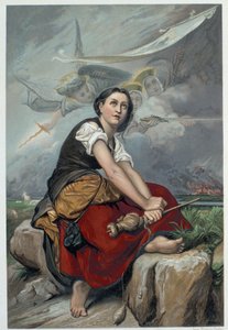 Jeanne hører hennes himmelske stemmer: erkeengelen Saint Michael, Saint Catherine og Saint Marguerite beordret ham å dra til Frankrike for å hjelpe kongen og forsikret ham om at Gud vil hjelpe ham - i "" Jeanne d