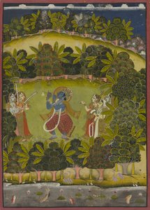 Krishna fløyter for gopiene av Unknown artist