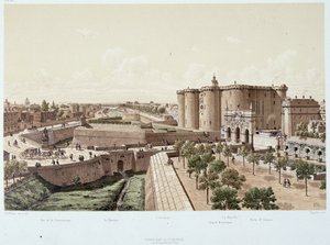 Bastillen i 1740 (fengselet) - i "Paris gjennom tidene", sent på 1800-tallet av Unknown artist