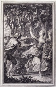 La Clochette- i ""Fortellinger og noveller på vers"" av Jean La Fontaine. 1762. av Unknown artist