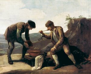 La Sopa Boba eller frokosten, Anonymt maleri fra 1700-tallet. Madrid. Lazarus Galdiano-stiftelsen av Unknown artist