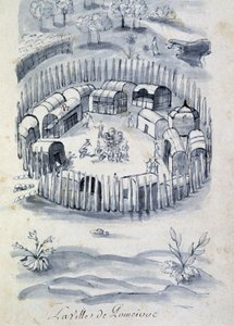 Byen Pomeivue (kolonieleir i Canada) - i "" Dialog eller intervju av en franskmann med en villmann" av Unknown artist