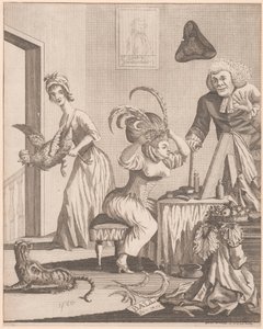 Dame forbereder seg til kveld på et ball av Unknown artist
