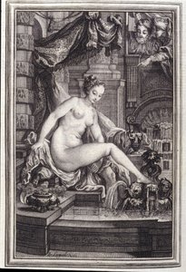 Kong Candaules og mesteren til høyre - i "Fortellinger og noveller på vers" av Jean La Fontaine. 1762. av Unknown artist