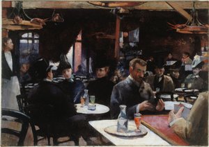 Krepskafeen, ca. 1880 (olje på lerret) av Unknown artist
