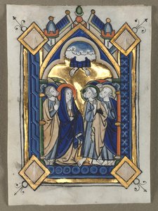 Blad utskåret fra en Psalter: Oppstigningen av Unknown artist