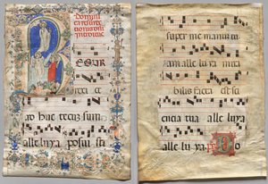 Leaf from a Gradual: Historiated Initial R: The Resurrection (recto) og Initial D (verso) av Unknown artist