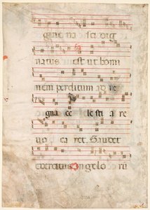 Leaf from an Antiphonary: Musikk (verso) av Unknown artist