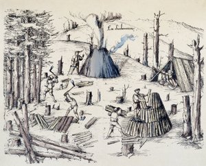 Kullgruvearbeiderne - i "" La cross aux mines""" av Unknown artist