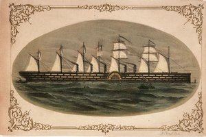 Leviathan #39;Det store østen#39;, ca. 1860 (farget litografi) av Unknown artist