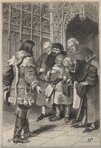Lord Patrice Charteris and the Bourgeois of Perth - 1800-tallsillustrasjon for den historiske romanen "The Pretty Girl of Perth or Valentine