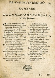 Luis de GOGOORA Y ARGOTE, quot;Romance in a Gamequot; (trykk) av Unknown artist