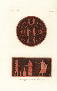Lysander og Agesilaus II av Sparta (øverst) og Hercules i løveskinn med kølle ved et offer med Deiphobus, kongen av Amiclea i Laconia, og hans kone (nederst) av Unknown artist