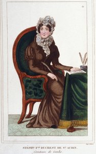 Madame de Genlis - Portrett av Stephanie Felicite av Crest of Saint-Aubin (Saint Aubin av Unknown artist