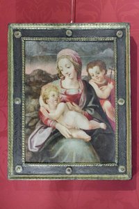 Madonna med barn og døperen Johannes av Unknown artist