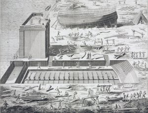 Marine, byggeplass i "" The Encyclopedia of Diderot and Alembert. av Unknown artist
