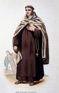 Medlem av Karmelordenen løs (Orden of Our Lady of Mount Carmel). Gravering av 1800-tallet av Unknown artist