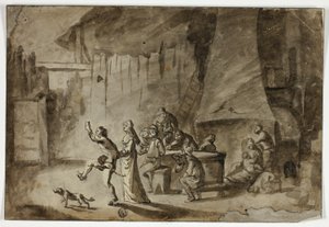 Menn og kvinner i taverna av Unknown artist