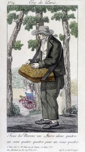 Kastanjehandler med sukker - i “” Cris de Paris””, deb. 1800-tallet av Unknown artist