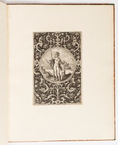 Minerva, tallerken fra en suite med 6 dekorative design med Judgment of Paris av Unknown artist