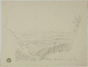 Mont Blanc fra Jura av Unknown artist