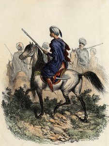 Mauriske gendarmer (eller feltvakter) med ansvar for det landlige politiet i Alger, utdannet i 1831. i «L